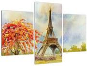Tablou pictat cu turnul Eiffel (90x60 cm)