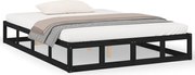 vidaXL Cadru de pat, negru, 120x200 cm, lemn masiv
