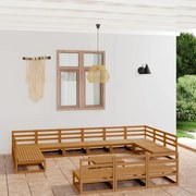 vidaXL Set mobilier de grădină, 14 piese, lemn masiv de pin