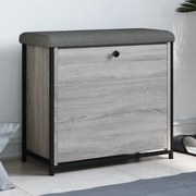 vidaXL Bancă de pantofi cu sertar rabatabil, gri sonoma, 62x32x56 cm