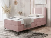 Pat de o persoană 80 cm Hebara 1 (Roz) (cu somieră și saltea) (cu sp. depozitare) (S). 1103559