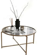 Măsuță de cafea Sun Gold cu sticlă fumurie
