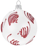 Set 3 globulețe albe de Crăciun din sticlă Ego Dekor