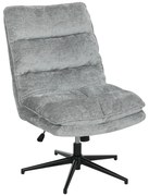 HOMCOM Scaun de birou fără brațe, scaun de birou învârtibil cu acoperire moale din material textil, inalțime reglabilă, picioare din oțel, Gri | Aosom Romania