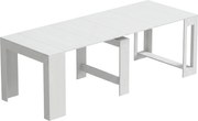 HOMCOM Masă Extensibilă Convertibilă în Consolă pentru 10 Persoane, PAL, Oțel, 240 x 90 x 78 cm, Alb | Aosom Romania