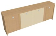 Dulap mic Verno 248 x 46 x 90 cm, uși combinate, stejar deschis / vanilie