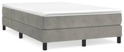 vidaXL Pat box spring cu saltea, gri deschis, 120x190 cm, catifea