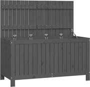 vidaXL Cutie de depozitare grădină, gri, 121x55x64 cm, lemn masiv pin