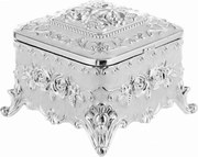 Caseta bijuterii sidefata RACHEL, 7.5x6cm, Argintiu