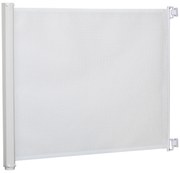 PawHut Barieră de siguranță barieră câine retractabilă automat 1,15L x 0,83H m teslin oțel alb | Aosom Romania