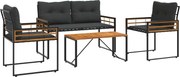 vidaXL Set de Mobilier pentru Exterior cu pernă 4 pcs Gri închis