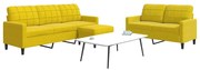 vidaXL Set de canapele cu perne, 3 piese, galben, catifea