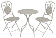 vidaXL Set mobilier bistro, 3 piese, gri, oțel