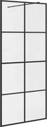 vidaXL Paravan de duș walk-in negru 90x195 cm sticlă ESG transparentă