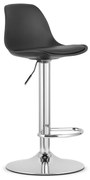 Scaun Bar Horan Piele Ecologica Negru, Baza Cromata