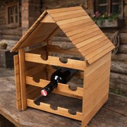 Suport sticle vin, din lemn, pentru 8 sticle, 45x36x30cm.
