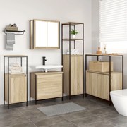 vidaXL Set de mobilier pentru baie cu raft 5 pcs Bej 76.5 x 35 x 95 cm