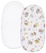 Set 2 cearceafuri din bumbac cu elastic roata pentru landou sau cosulet de rachita Kidizi Koala Dreams