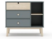 Comodă de copii verde prăfuit 90x81x40 cm Estefania – Marckeric