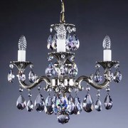 Candelabru Cristal Bohemia Exclusive 3 brate, diam.50cm JARMILA III. nickel antique 8007 CE