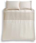 Lenjerie de pat bej din microsatin pentru pat dublu, extinsă 230x220 cm Deco Sequin – Catherine Lansfield