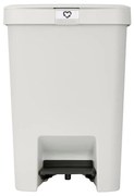 Coș cu pedală Brabantia StepUp 1008483, 25 L, Materiale ecologice, Deschidere mare, Gri deschis