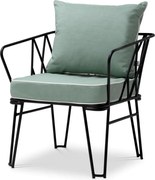 Scaun design LUX pentru exterior, Tesatura, Metal, Clifton blaise light blue