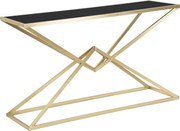 Consola Piramid, Mauro Ferretti, 130x40x75 cm, fier, auriu/negru