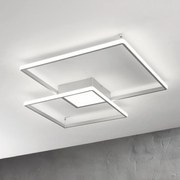 Ondaluce - Plafonieră LED dimabilă DOWEL LED/60W/230V 75x75 cm argintie