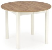 Masă de dining CALMIO, stejar craft/alb
