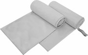 vidaXL Prosoape Sport 2 pcs Gri 200 x 100 cm Poliester și poliamidă