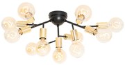 Plafoniera de design neagra cu auriu 12 lumini - Juul