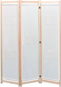 vidaXL Paravan de cameră cu 3 panouri, crem, 120x170x4 cm, textil
