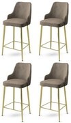 Set de scaune de bar Enox Cappuccino and Gold, 4buc., 4 buc