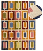 Covor țesut manual din lână 160x230 cm Retro Blocks – Flair Rugs