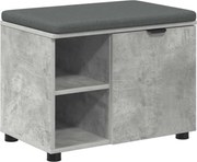 vidaXL Bancă pentru hol cu pernă cu raft Gri Beton 60 x 38 x 46 cm