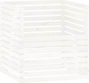vidaXL Compostor, alb, 100x100x102 cm, lemn masiv de pin