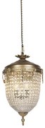 Lampă suspendată Art Deco cu cristale 40cm auriu - Cesar