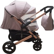 Carucior nou nascuti 2 in 1 BABY CARE™ PRO 512, Cu geanta bebe inclusa, Suspensii, Cadru aluminiu Gold, Plasa insecte, Gri