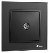 Priza tv, rama sticla neagra 8008esn