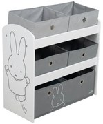 Organizator de jucării pentru copii alb/gri 63,5x29,5x60 cm Miffy – Roba