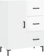 vidaXL Servantă, alb extralucios, 69,5x34x90 cm, lemn compozit