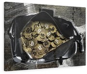 Tablou canvas Bitcoin Bag 120x80 cm