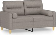 vidaXL Canapea cu 2 locuri cu pernuțe, gri taupe, 120 cm, textil