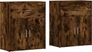 vidaXL Dulapuri, 2 buc., stejar fumuriu, 60x31x70 cm, lemn prelucrat