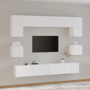 vidaXL Set dulap TV, 8 piese, alb, lemn prelucrat