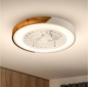 Brilagi LED lampă cu ventilator, 30W, 230V, 3000-6500K, alb/dub + DO