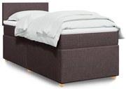vidaXL Pat box spring cu saltea, maro închis, 90x190 cm, textil