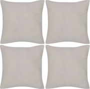 vidaXL Huse de pernă din bumbac, 40 x 40 cm, bej, 4 buc.