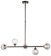 Endon 101348 - Lustră pe tijă OTIS 5xG9/3W/230V, crom negru / negru fumuriu